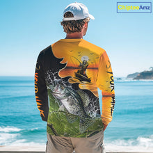 Load image into Gallery viewer, Personalized Fish Reaper Sunset Design Crappie Fishing Shirts Long Sleeve NBT674