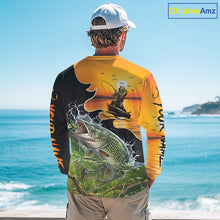 Load image into Gallery viewer, Personalized Fish Reaper Sunset Design Northern Pike Fishing Shirts Long Sleeve NBT675