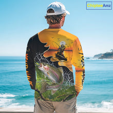 Load image into Gallery viewer, Personalized Fish Reaper Sunset Design Rainbow Trout Fishing Shirts Long Sleeve NBT676