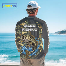 Load image into Gallery viewer, Personalized Largemouth Bass Skeleton Long Sleeve Fishing Shirts, Bass Fishing Tournament Jerseys NBT349