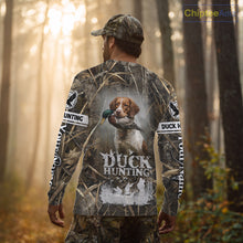 Load image into Gallery viewer, Mallard Duck Hunting Camouflage Shirts With Brittany Dog, Duck Hunting Season, Hunting Gifts NBT180