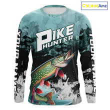 Load image into Gallery viewer, Personalized Northern Pike Fishing Jersey, Team Pike Fishing Long Sleeve Tournament Shirts NBT693
