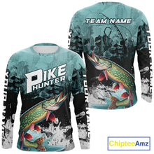 Load image into Gallery viewer, Personalized Northern Pike Fishing Jersey, Team Pike Fishing Long Sleeve Tournament Shirts NBT693