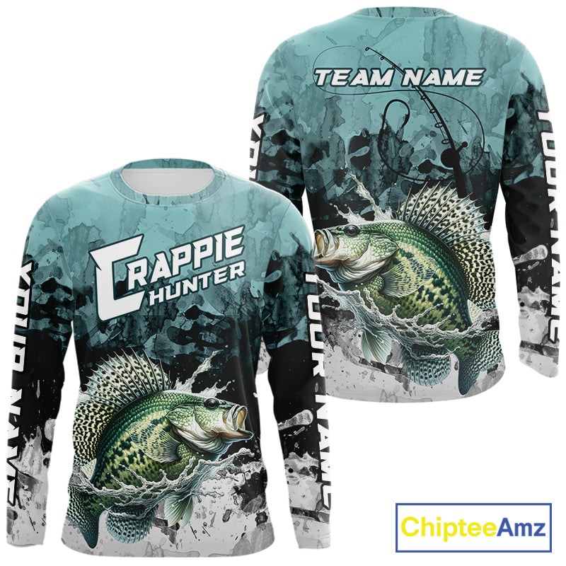 Personalized Crappie Fishing Jersey, Team Crappie Fishing Long Sleeve Tournament Shirts NBT694