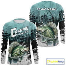 Load image into Gallery viewer, Personalized Crappie Fishing Jersey, Team Crappie Fishing Long Sleeve Tournament Shirts NBT694