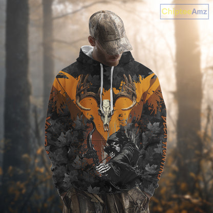 Deer Hunting Grim Reaper Camo Custom Name 3D All Over Print Shirts Personalized Gift NBT302