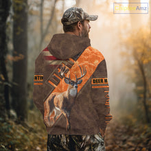 Load image into Gallery viewer, Whitetail Deer Hunting Leather Pattern Custom Name Shirt 3D All Over Printed Clothes, Hunting Gifts NBT90