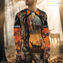 Load image into Gallery viewer, Orange Camo Whitetail Deer Hunting Shirt Custom name for Fall Season, Perfect Gifts for Hunters NBT04
