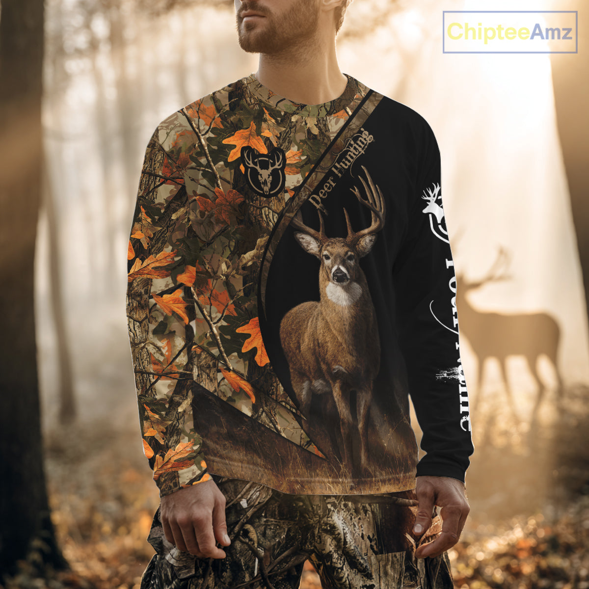Whitetail Deer Hunting Orange Camouflage Shirts for Men, Hunting Clothes for Deer Hunting Season NBT105