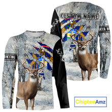 Load image into Gallery viewer, Snow Camo Deer Hunting Shirt, Pennsylvania Flag, Whitetail Hunters NBT13