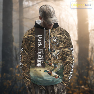Best Duck Hunting Camouflage Custom Name 3D Shirts, Personalized Duck Hunting Gifts NBT113