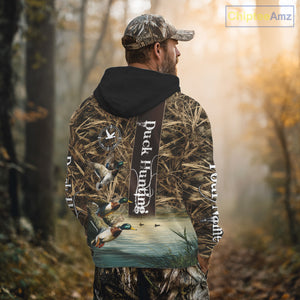 Best Duck Hunting Camouflage Custom Name 3D Shirts, Personalized Duck Hunting Gifts NBT113