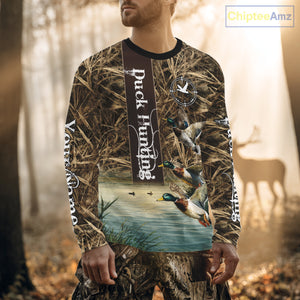Best Duck Hunting Camouflage Custom Name 3D Shirts, Personalized Duck Hunting Gifts NBT113