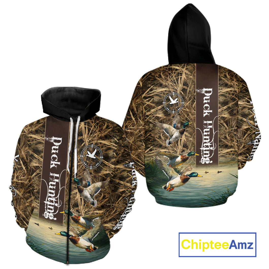 Best Duck Hunting Camouflage Custom Name 3D Shirts, Personalized Duck Hunting Gifts NBT113