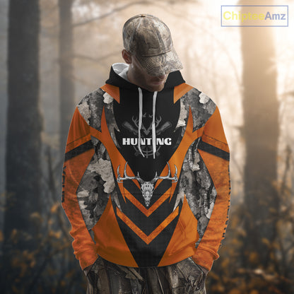 Deer Hunting Shirts Burnt Orange Camo With Deer Skull - Best Gift Ideas for Hunter NBT20
