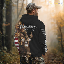 Load image into Gallery viewer, Whitetail Deer Hunting Shirt Camo With US Flag And Buck Head  – Best Hunter Gift NBT22