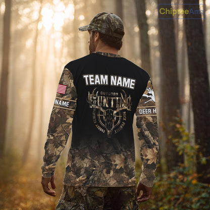 Brown Camo Grim Reaper Whitetail Deer Hunting Shirt – Bow Hunting Apparel for Men, Hunter Gifts NBT28