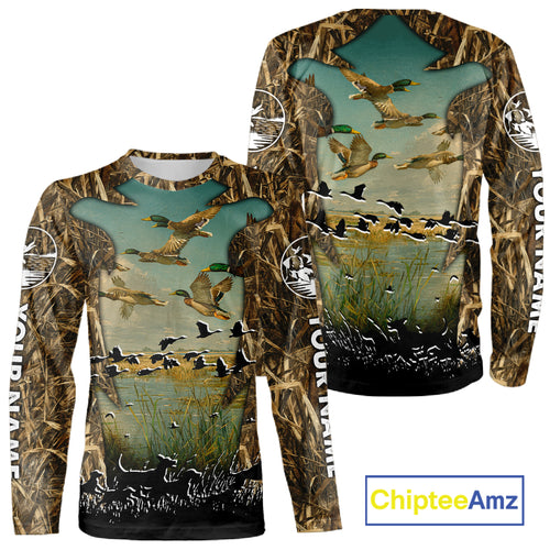 Waterfowl Duck Hunting Camouflage 3D Printing Shirts, Personalized Duck Hunting Shirts NBT137