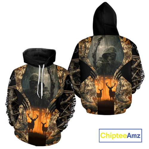 Best Deer Hunting Camo Grim Reaper Shirts - Deer Hunting Clothes, Big Game Hunting Gifts for Men NBT49
