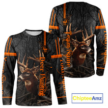 Load image into Gallery viewer, Custom Shadow Buck Black Camo Deer Hunting Shirts for Men, Deer Hunting Crew Clothes NBT54