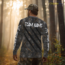 Load image into Gallery viewer, Personalized Dark Camo Deer Hunting Shirt with US Flag &amp; Deer Buck, Hunter Gifts NBT60
