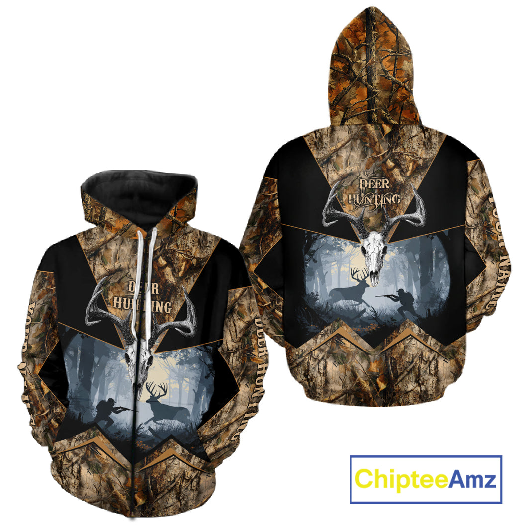 Custom 3D Deer Hunting Forest Camo with Big Buck Shirt for Men, Best Hunting Gifts for Hunters NBT72