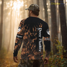 Load image into Gallery viewer, Personalized Deer Hunting Brown Camouflage Pattern with Big Buck Shirt, Big Game Clothes for Deer Hunters NBT75