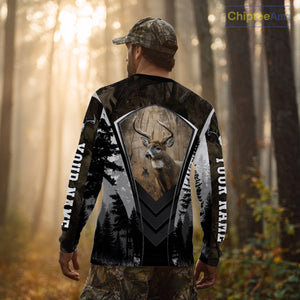 Beautiful Whitetail Deer Hunting Brown Camo 3D All Over Printed Shirts, Hunting Gifts for Hunters NBT87