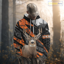 Load image into Gallery viewer, Personalized Orange Camo Deer Hunting Shirts for Men - Custom Name, Deer Hunting Gifts NBT36