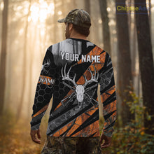 Load image into Gallery viewer, Personalized Orange Camo Deer Hunting Shirts for Men - Custom Name, Deer Hunting Gifts NBT36