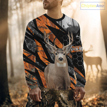 Load image into Gallery viewer, Personalized Orange Camo Deer Hunting Shirts for Men - Custom Name, Deer Hunting Gifts NBT36