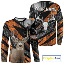 Load image into Gallery viewer, Personalized Orange Camo Deer Hunting Shirts for Men - Custom Name, Deer Hunting Gifts NBT36