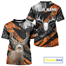 Load image into Gallery viewer, Personalized Orange Camo Deer Hunting Shirts for Men - Custom Name, Deer Hunting Gifts NBT36