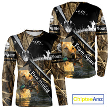 Load image into Gallery viewer, Duck Hunting Camo Shirt with Yellow Labrador Retriever for Duck Hunter - Best Duck Hunting Gifts NBT47