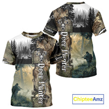 Load image into Gallery viewer, Personalized Forest Camo Deer Hunting 3D All Over Printed Custom Name Shirts Hunting Gifts NBT65