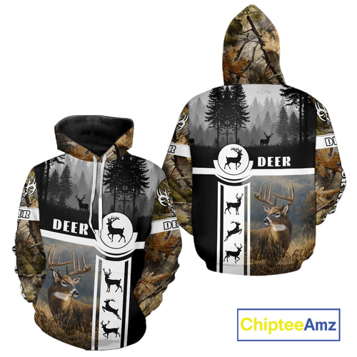 Deer Hunting Brown Camouflage Custom Shirts, Camouflage Deer Shirt, Hunting Gifts NBT74