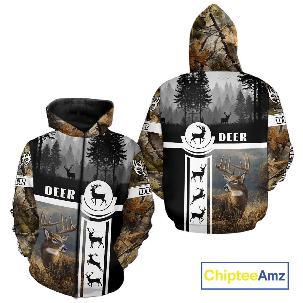 Deer Hunting Brown Camouflage Custom Shirts, Camouflage Deer Shirt, Hunting Gifts NBT74