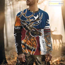 Load image into Gallery viewer, Deer Hunting Orange Camouflage Shirts with TX Flag, Personalized Hunting Shirt, Hunting Gifts NBT92