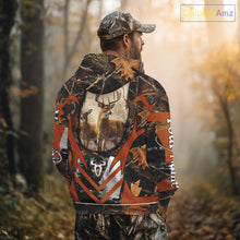 Load image into Gallery viewer, Deer Hunting Shirt Personalized 3D All Over Print Orange Camo Leather Pattern Hunting Clothes NBT94