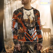 Load image into Gallery viewer, Deer Hunting Shirt Personalized 3D All Over Print Orange Camo Leather Pattern Hunting Clothes NBT94