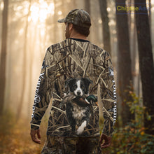 Load image into Gallery viewer, Custom Border Collies Duck Hunting Camo 3D Printed Shirts, Duck Hunting Apparel, Hunting Gifts NBT191