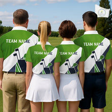 Load image into Gallery viewer, Green &amp; Blue Golf Bag Mens Golf Polo Shirts Custom Golf Shirts, Golf Attire For Men NBT576
