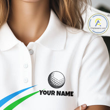 Load image into Gallery viewer, White Funny Golf Ball Custom Team Polo Shirt, Personalized Womens Golf Polo Shirt, Golf Lovers Gift NBT603