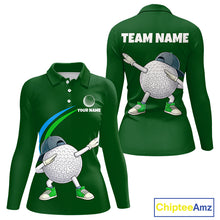 Load image into Gallery viewer, Green Funny Golf Ball Custom Team Polo Shirt, Personalized Womens Golf Polo Shirt, Golf Lovers Gift NBT605