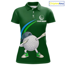 Load image into Gallery viewer, Green Funny Golf Ball Custom Team Polo Shirt, Personalized Womens Golf Polo Shirt, Golf Lovers Gift NBT605