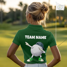 Load image into Gallery viewer, Green Funny Golf Ball Custom Team Polo Shirt, Personalized Womens Golf Polo Shirt, Golf Lovers Gift NBT605