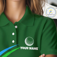 Load image into Gallery viewer, Green Funny Golf Ball Custom Team Polo Shirt, Personalized Womens Golf Polo Shirt, Golf Lovers Gift NBT605