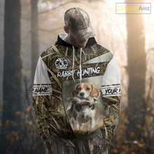 Load image into Gallery viewer, Rabbit Hunting Beagle Dog Camouflage Custom Name 3D Shirts, Rabbit Hunting Clothing for Men NBT215