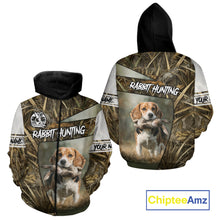 Load image into Gallery viewer, Rabbit Hunting Beagle Dog Camouflage Custom Name 3D Shirts, Rabbit Hunting Clothing for Men NBT215