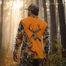 Load image into Gallery viewer, Whitetail Deer Hunting Orange Camo 3D Printed Shirts, Personalized Hunting Shirt NBT217